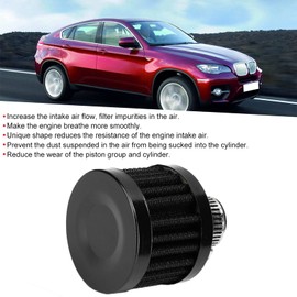 Vent Crankcase Ventilation, 13 mm/0.5 inch Mini Air Intake Filter Vent Crankcase Ventilation Universal Car Accessories (Noire) (Black)