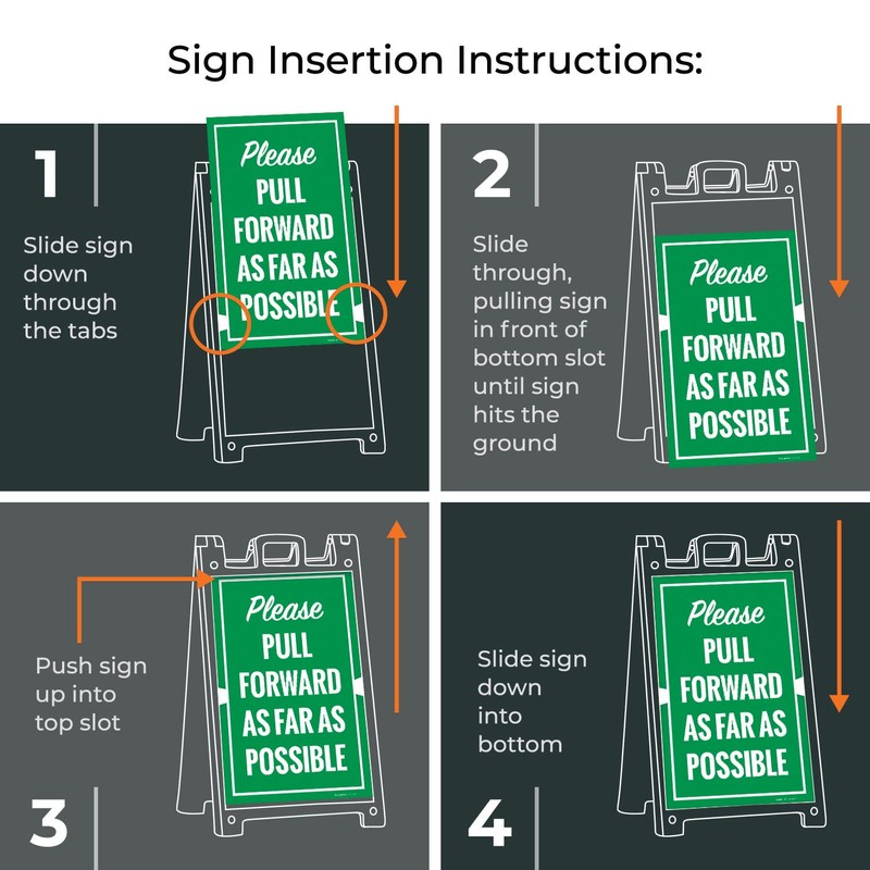 Please Pull Forward As Far As Possible Sidewalk Sign Kit,