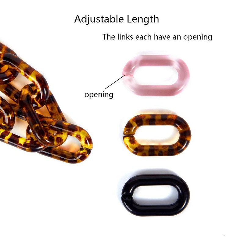 Xiazw 58 cm Adjustable Acrylic Chain Bag Chain Purse Strap