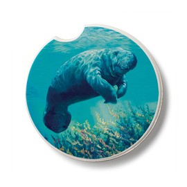 Thirstystone Manatee Single Absorbent Stone Car Coaster 2.6” Diameter Manufactured in The USA