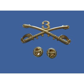 3rd CAVALRY SWORDS SABERS  MILITARY HAT PIN 3rd CAVALRY REGIMENT BADGE U.S ARMY