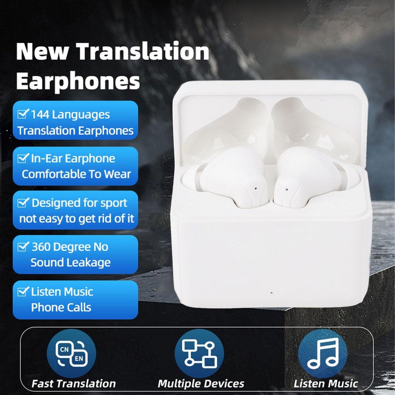 Generic AI Translation Earbuds, Bluetooth 5.4 Real Time Translator with