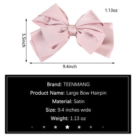 Large Hair Bows for Women, Satin Bow Hair Clips, French Cute Hair Accessories for All Hair Styles