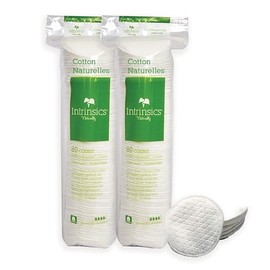 Intrinsics Naturelles Premium - Paquete de 2 unidades (160 unidades) - Almohadillas de algodón sin pelusa para eliminación de rostro y maquillaje | Al