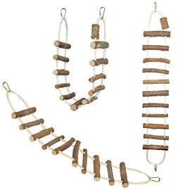 Sisal Rope Ladder - Natural Interactive Climbing Cage Accessory - for Sugar Gliders, Squirrels, Degus, Marmosets, Monkeys, Rats, Parrots, Birds, Hamsters, Gerbils & Other Small Pets