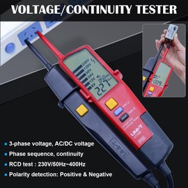 UNI-T UT18D Probador de Voltaje y Continuidad Detectores de Voltios de Rango Automático Pen Date Hold/LED/LCD Display Multímetro Digital