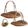 Wicker Basket With Handle 2PCS Garden Basket for Gathering Vegetables