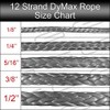 12 Strand DyMax Rope - Gray - Emergency Line, Towline,