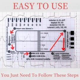2pcs ECG 7 Step Ruler, Portable Assessment Tool for ECG/EKG Interpretation