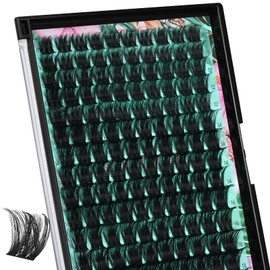 Lash Clusters Wet Look 140Pcs Fluffy Eyelash Cluster Ultra-Thin Lash Band Eyelashes Extensions Spiky Anime Wide Span Lashes(Sunflower,C-Mix10-18mm)