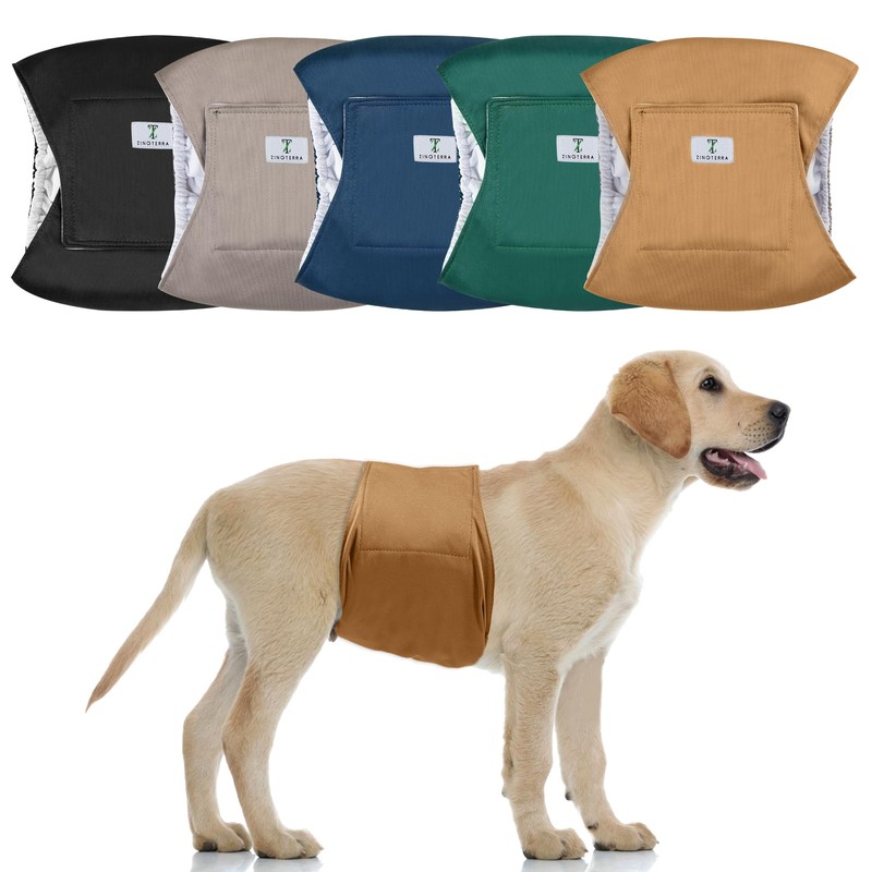 5Pack Dog Diapers Male,Leakproof Pet Dog Belly Band Wraps,Dog Diaper