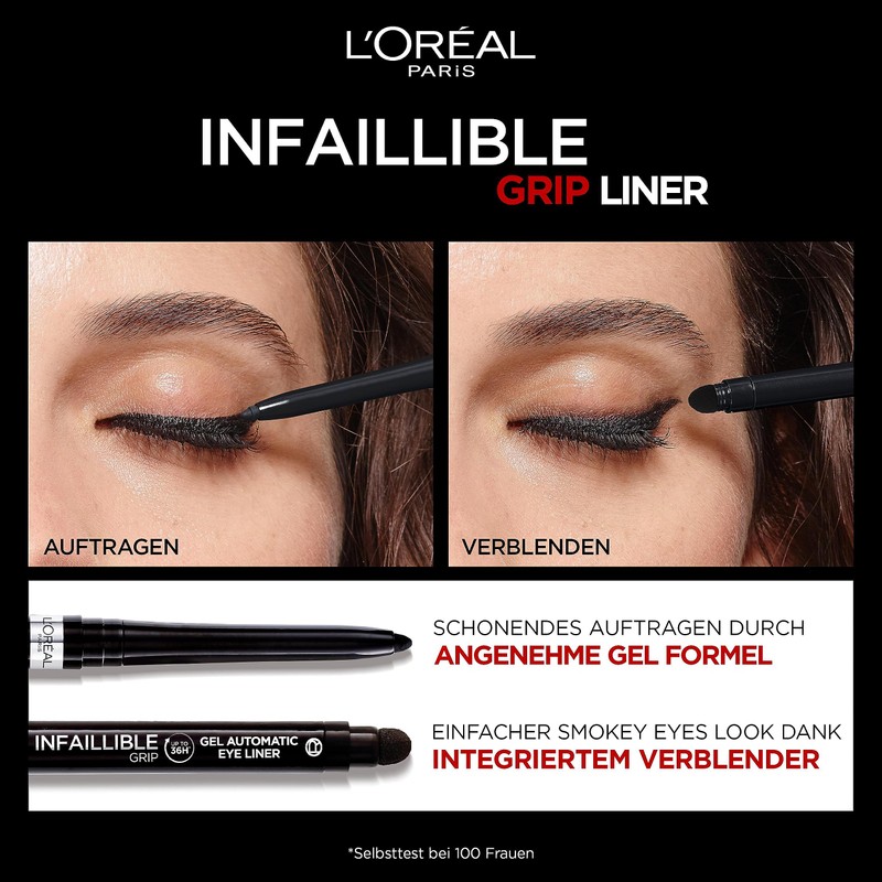 L'Oréal Paris Waterproof Eyeliner with Gel Formula and Integrated Sponge