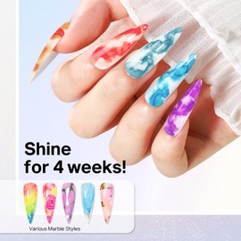 MIZHSE Marble Ink for Nails, 12Pcs Macarons Colors Marble Nail Polish Set Suumer Nail Ink Blooming Gel Watercolor Nail Polish for Nail Art Design Manicure at Home