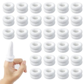 BLMHTWO 30PCS Finger Bandages, Cotton Tubular Finger cots, Elastic Finger Protectors, Breathable Finger Gauze Cutable Finger Protection for Finger Sprains Swelling (White)