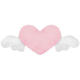Pink Plush Heart Shaped Pillow,with Angel Wings Car Headrest Pillow Soft Comfortable Car Seat Pillow for Driving Travelling Room Office Car Decor Plush Pillow