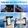 Tellegloww 1 Pack Boat Phone Holder, Crab Clamp, with Sunshade,