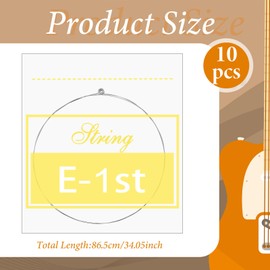 LXUEJIE 10 Pack Acoustic Guitar High E Strings, Light Tension Acoustic Guitar Strings Bright and Well Balanced Guitar Replacement String Rust-Prevent Guitars String E1st Brass Acoustics Tone High E1st