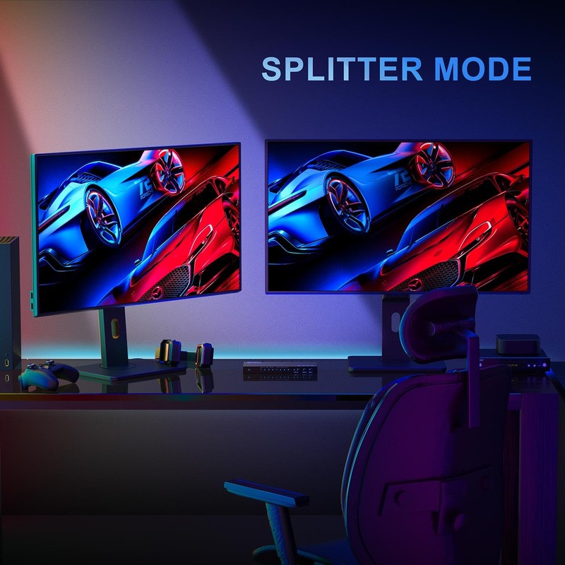 4K 60Hz HDMI Matrix 4x2, PORTTA 4 in 2 Out