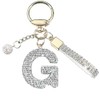 White A-Z Initials Letter Keychain Bling Sparkly Cute Pendant for