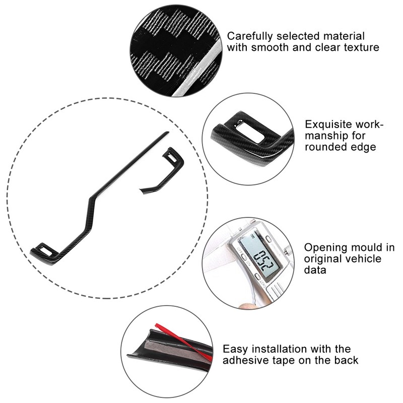 2pcs Carbon Fiber Style Central Control Side Air Vent Trim
