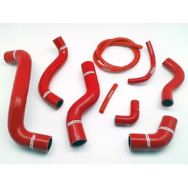 Autobahn88 Radiator Coolant & Heater Silicone Hose Kit, compatible with 1989-1993 Toyota Celica GT-Four ST185 A/V Rally RC 3S-GTE (Red -without Clamp Set)