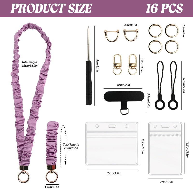 Stretchy Scrunchie Lanyard with ID Badge Holder, Women Teachers Keychain