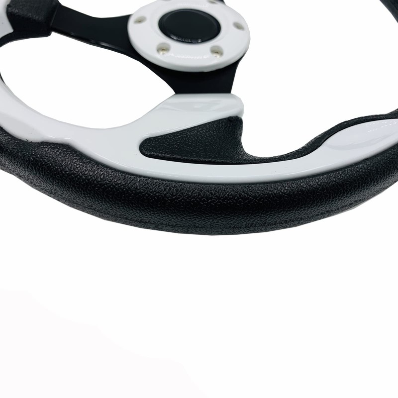 White Golf Cart Steering Wheel with Ergonomic Design Universal Fit