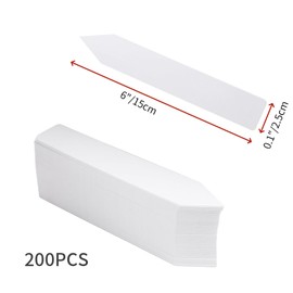 Quluxe 100 Pcs 6 Inch Seed Plant Tags Markers White Garden Labels for Seedlings Garden Plant Name Tags