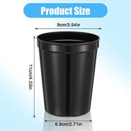 cobee 36 Pack 16 oz Reusable Blank Plastic Cups, Stadium Cups Hard Dishwasher Safe Plastic Drink Tumbler Drinking Cups Stackable Party Cups Bulk for Graduation Events Weddings DIY Projects(Black)