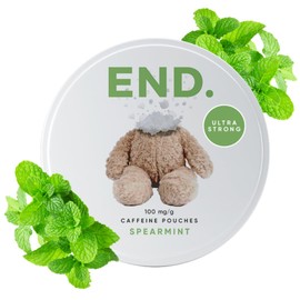 END. Spearmint Caffeine Pouches | Natural Energy Boost, Zero Sugar, 15 Pouches Per Can, Perfect for Sports, Fitness, Gaming & Work
