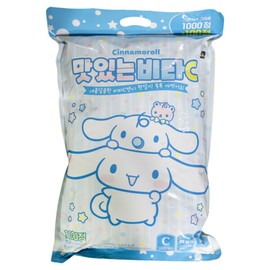 Cinnamoroll Delicious Vita C 1000 tablets + 100 tablets (strawberry flavor, peach flavor / 2 bags) / 시나모롤 맛있는비타C 1000정+100정 (딸기향.복숭아향 / 2봉지)