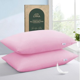 LYMA Bedding Pillow Cases 2 Pack, Ultra Soft Breathable Housewife Cover, OEKO-TEX Certified, Nanoplush Double Brushed Quick Dry Pillowcases, Envelope Closure Wrinkle Fade Resistant 50x75CM, Light Pink