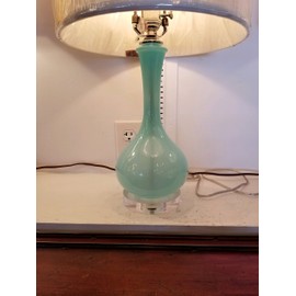 B&P Lamp® 6 Inch Diameter Round Clear Acrylic Lamp Base With Wire Way