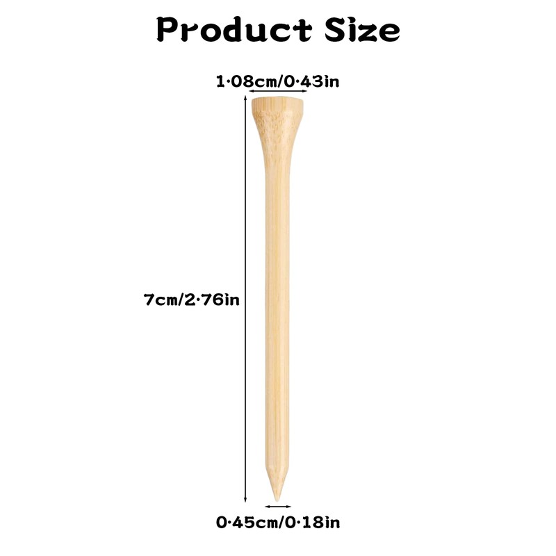 Acpetdr Pack of 50, Golf Tees, Bamboo Golf Tees, Golf