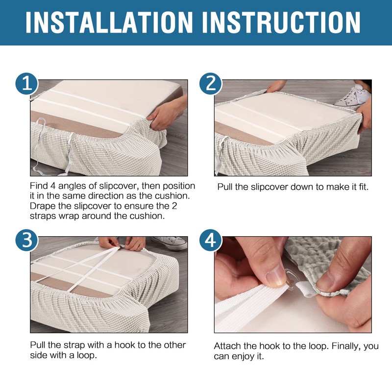 H.VERSAILTEX Stretch 2 Piece T Cushion Sofa Slipcovers Individually Sofa