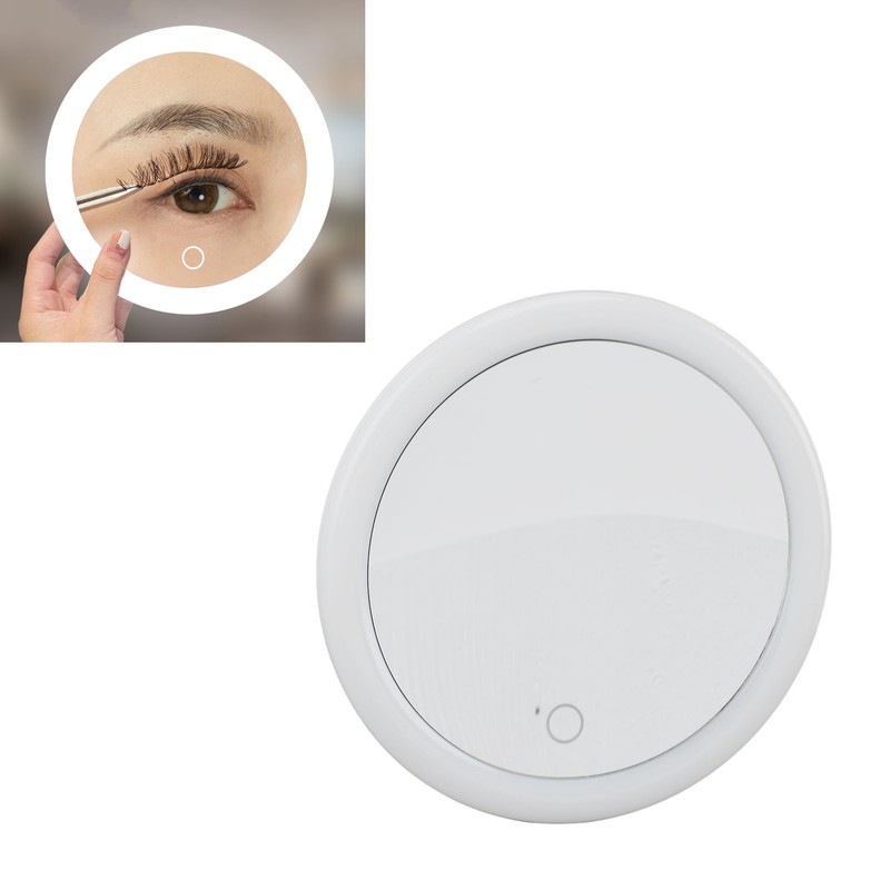 5.6inch Handheld Magnifying Makeup Mirror Triple Suction Cup 10X Magnification