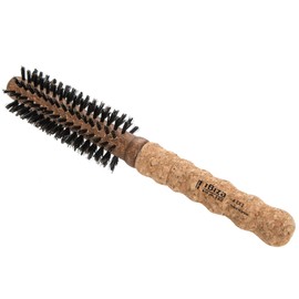 Ibiza Hair Round Boar Bristle Brush (EX2-40mm) | Lightweight with Reinforced Bristles & Cork Handle | Ideal for Bangs & Hairlines | Adds Texture & Shine for Short to Medium Styles