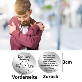 feifanshop Motivierend Tasche Umarmung, Du Schaffst Das, Glücks Schweinchen Glücksbringer, Doppelseitig Token Inspirierendes Geschenk Rund Glücksmünze Geschenke (Kleine Umarmung Kartoffel)