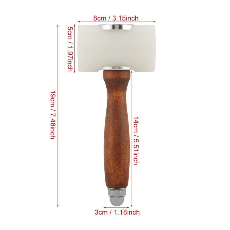 Leather Nylon Mallet, T Shape Wood Leather Carving Mallet Hammer