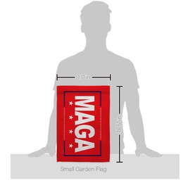 Trump Flag MAGA Garden Flag Set Wall Hanger Americana Political President Democrat Republican Tea Party United State American Election House Banner Small Yard Gift Double-Sided, Made in USA