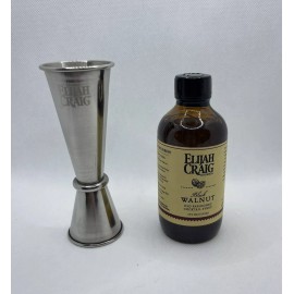Elijah Craig Steel Double Jigger 2oz 1.5oz 3/4oz 1/2oz W/ Black Walnut Syrup