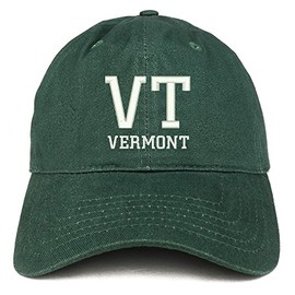 Trendy Apparel Shop VT Vermont State Acronym Embroidered Cotton Dad Hat- Hunter