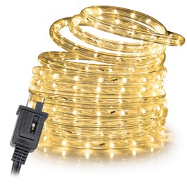 WYZworks 50 feet 1/2" Thick WARM WHITE LED Rope Lights for Backyard Garden Patio Christmas Holiday Venue Decoration Indoor/Outdoor Lighting with 10', 25', 50', 100', 150' option | ETL & UL Certified