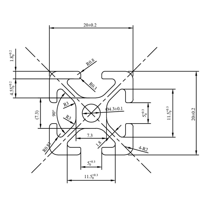 Aluminium Profile 20 x 20 mm | Slot 5 |