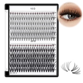 Bodermincer Lash Extension 240pcs C Curl 10D/20D Cluster 8/9/10/11/12mm,10/11/12/13/14mm,12/13/14/15/16mm Mixed Individual Cluster Lashes (10D+20D 16/17/18/19/20mm and Under Eyelashes)