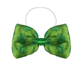 Henbrandt Green Shamrock Bow Tie with Elastic St Patrick's Day Accessories Fancy Dress Bowtie Lucky Clover Novelty Dickie Bow Irish Fancy Dress Costume Accessory for Men and Women