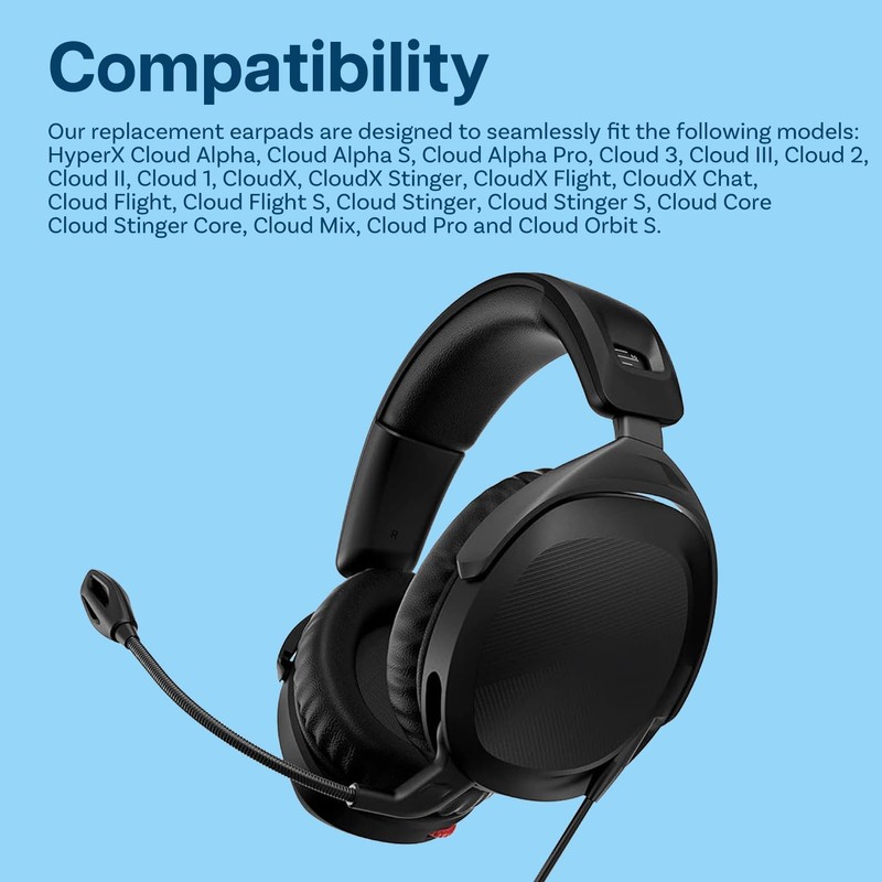 Ear Pads Replacement for HyperX Cloud Stinger/Cloud Flight/CloudX/Cloud II/Cloud III/Cloud