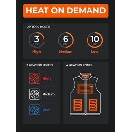 ORORO Men's Lightweight Lightweight Heated Vest with Battery (Charger Not Included) (Flecking Grey,3XL)