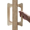NUIBY Large Wooden Door Pull Handle, Solid Wood Door Handle