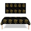 3 Pack 18th Birthday Tablecloth Decorations for Men Women, Black